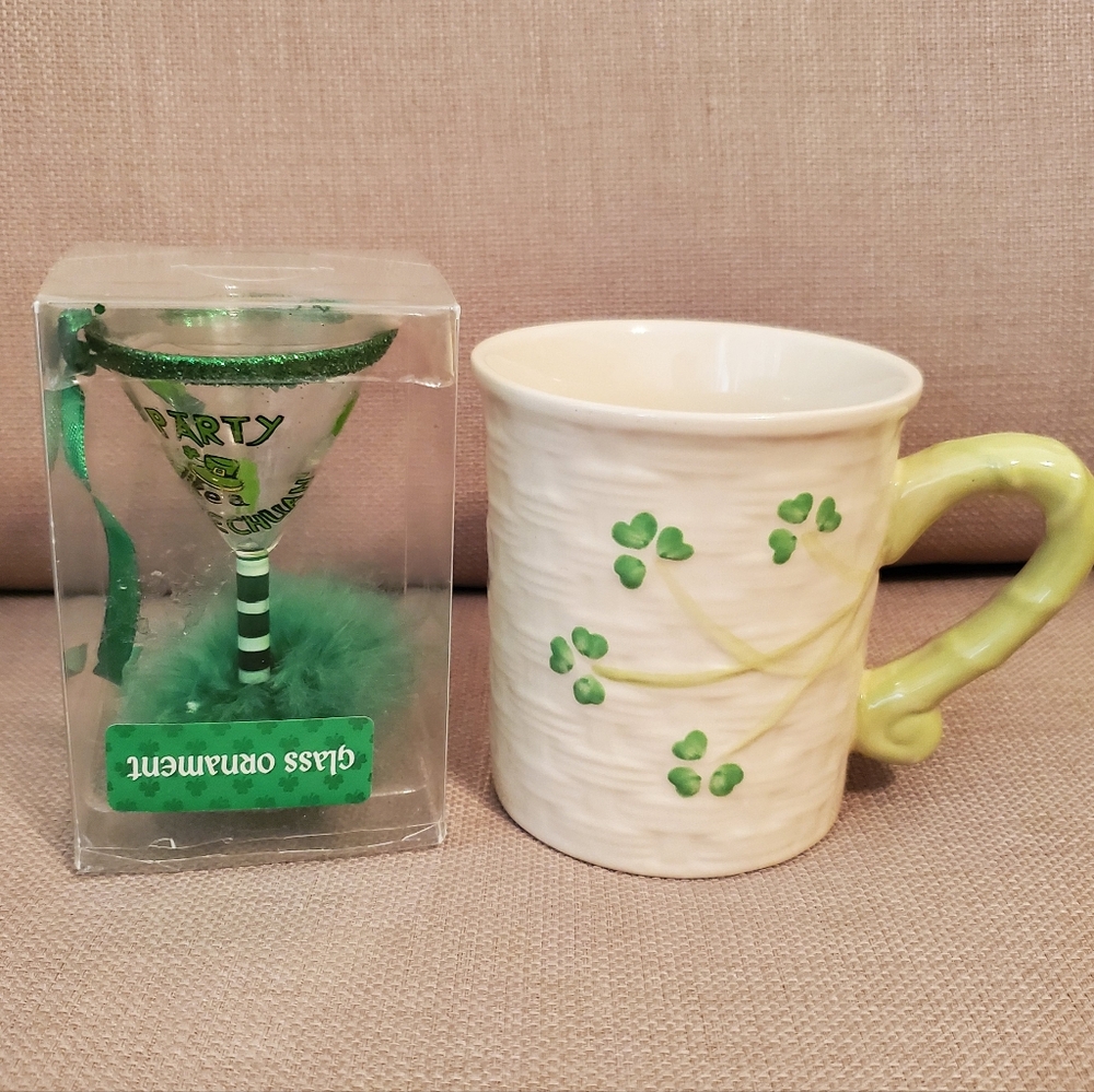 Irish Clover Mug & Irish Ornament